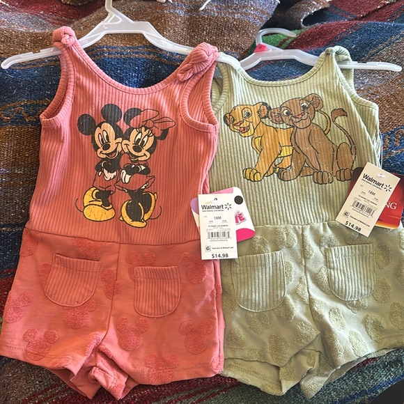 Disney | One Pieces | Two 8 Month Disney Rompers Mickey And Mini And ...